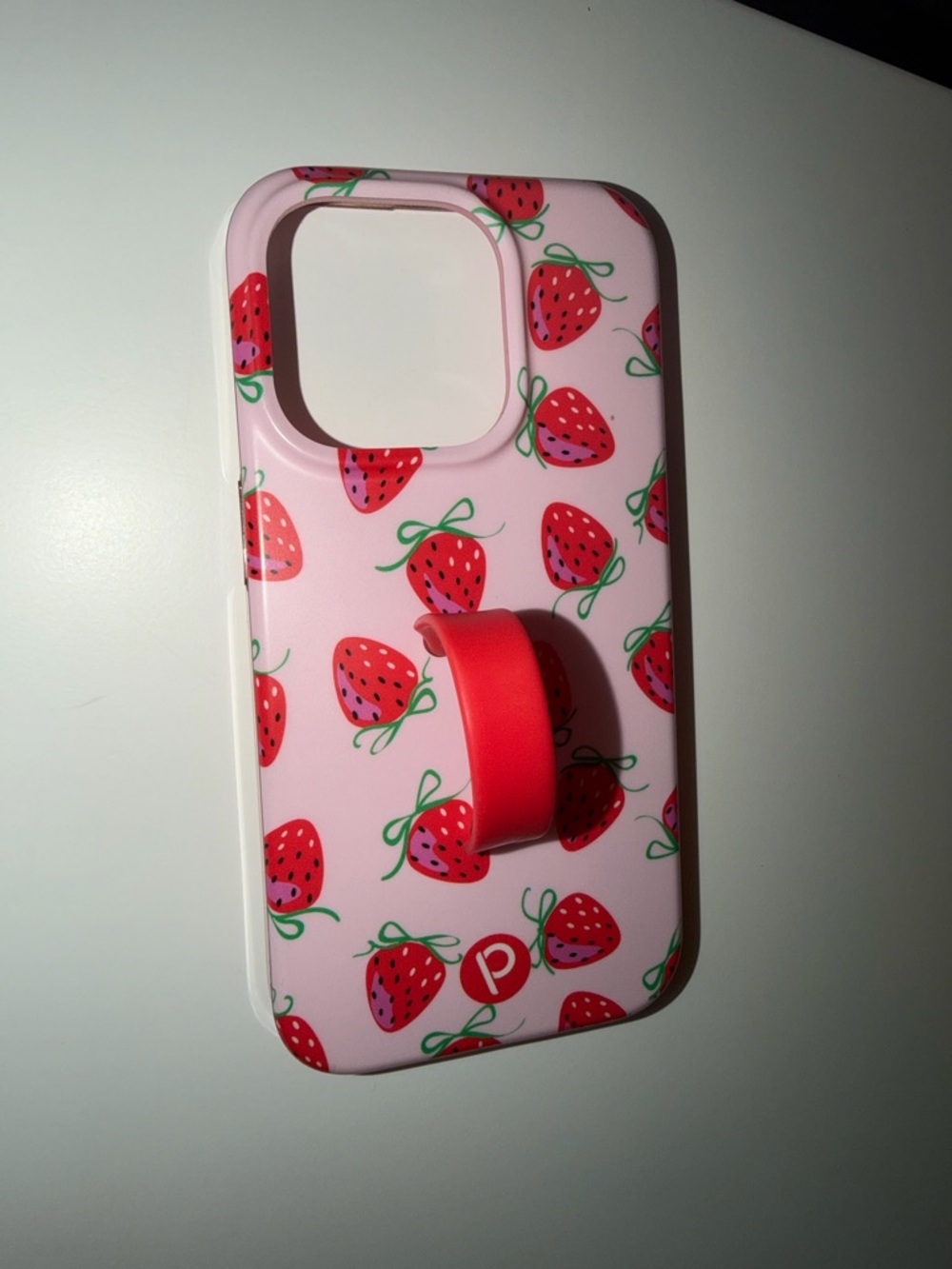 Loopy Case Pink Strawberry Phone Case with Red Ring